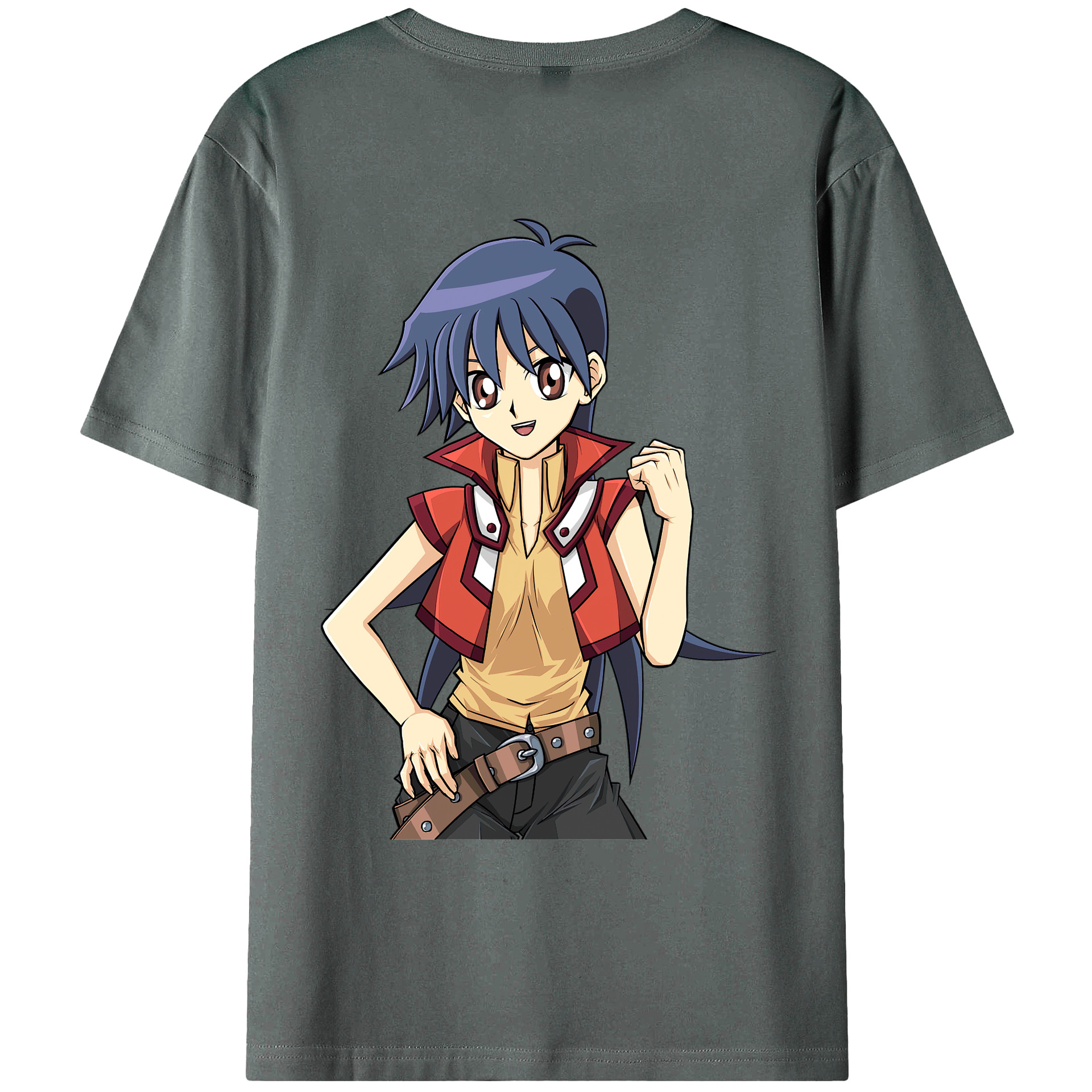 （画像用） 遊☆戯☆王 Yu-Gi-Oh! 綿100％ メンズ半袖Tシャツ（バックプリント） 通気性